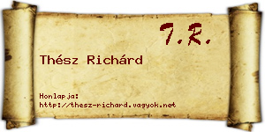 Thész Richárd névjegykártya